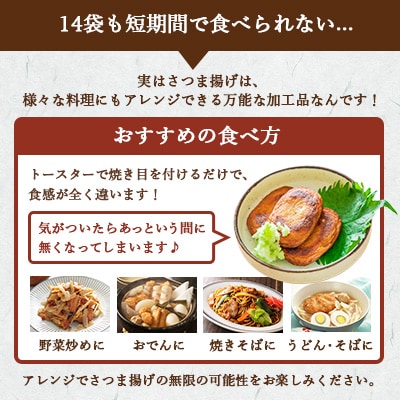 【訳あり】さつまあげ 合計14袋【合計2.5Kg以上】真空パック 小分け【産地直送】 A3-310
