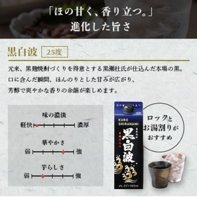 【さつま白波・黒白波・さくら白波】900ml×6パック入り 各1ケース　全3ケース F0-6