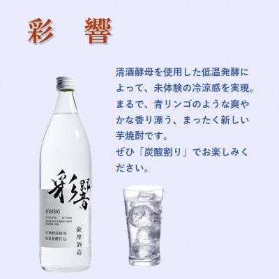 【本格焼酎】炭酸割りが好き　『彩響』　900ml×3本 A8-100