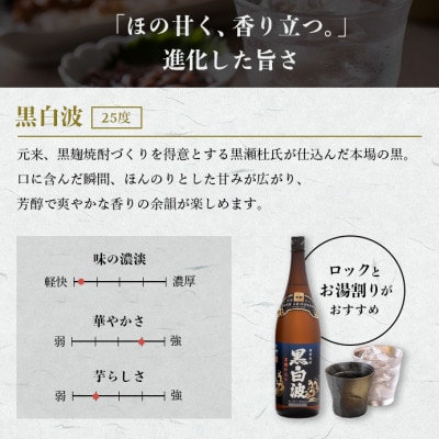 【薩摩酒造の定番・人気 黒白波】900ml2本と【だし黒酢ジュレ】1個のセット　A5-19