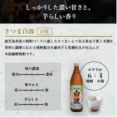 【のし付き・お御歳】枕崎の定番焼酎【さつま白波】900ml×3本セット A6-20S