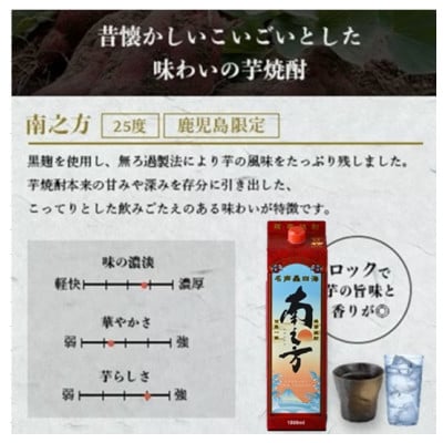 【本格焼酎】南之方　1800mlパック×6パック D5-1