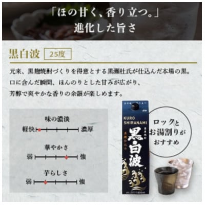 【毎月定期便】さつま白波&黒白波&さくら白波1800ml×各2セット JJ15-0013 全4回