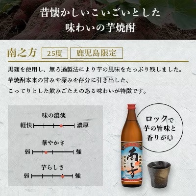 【毎月定期便】鹿児島限定の焼酎【南之方】900ml×瓶3本セット PP-0006全2回