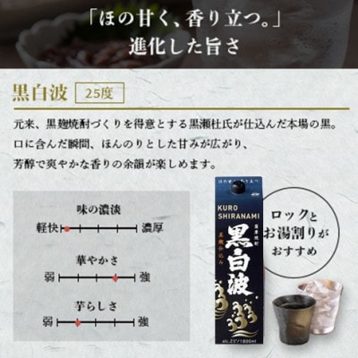 【毎月定期便】【黒白波】25度(1800ml)6パックセット GG5-0012全2回