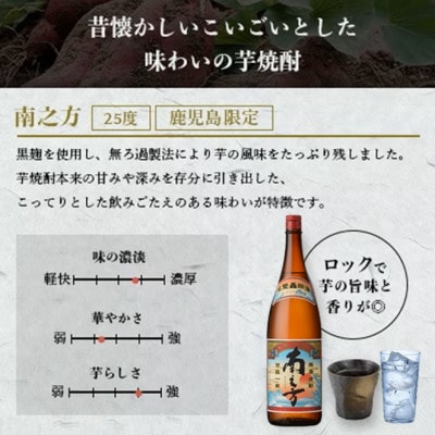【毎月定期便】鹿児島限定南之方とさつま白波 1.8L×各1本セット HH0-0004全6回