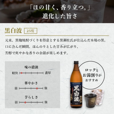 【毎月定期便】【黒白波】25度【900ml】×3パック セット　SF376H7全6回