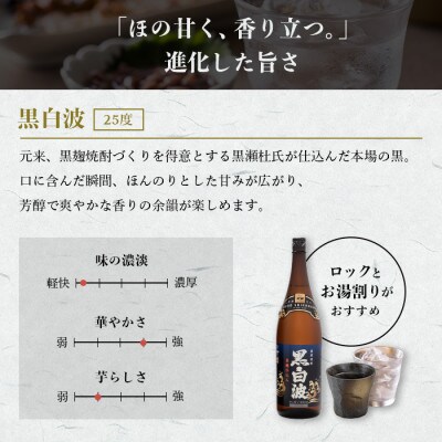 【毎月定期便】【黒白波】25度【1800ml】×2パック セット　SF361I6全6回