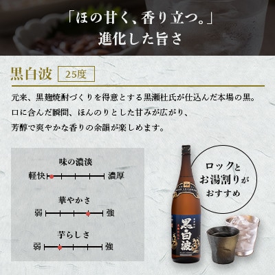 【毎月定期便】枕崎の定番焼酎【黒白波】1800ml×2本セット【薩摩焼酎】DD0-0012全3回