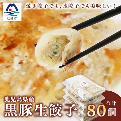 【ねぎ塩付き】鹿児島手づくり黒豚生餃子 20個×4パック【合計80個】 A3-319