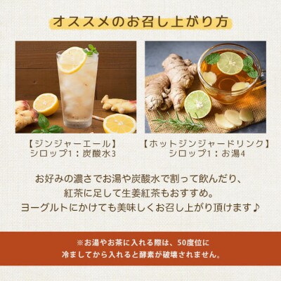 【敬老の日】発酵ジンジャーシロップ(150g×3)【優しい甘さの生姜シロップ】A7-12K