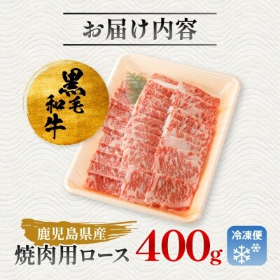 【鹿児島県産】黒毛和牛 焼肉用ロース 400g(枕崎市) A8-112