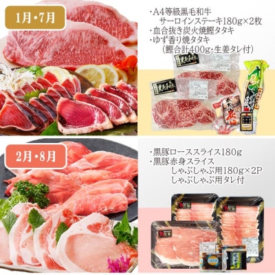 定期便(6回配送)　枕崎お楽しみ定期便(黒毛和牛・黒豚・加工品etc) FF-6003