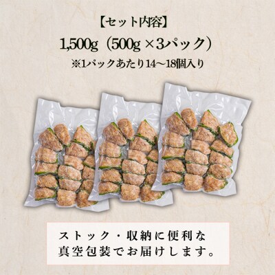 焼くだけ簡単 手作りの美味しさ宮崎県産素材のピーマンの肉詰め1.5kg TF741