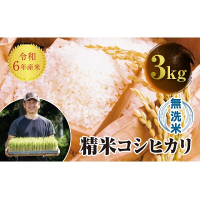 令和6年産 JAS認定 有機栽培米 西会津産米 コシヒカリ 無洗米 3kg F4D-1572