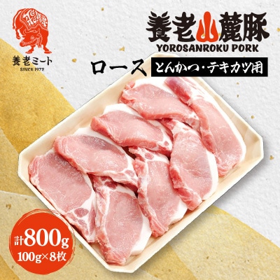 養老山麓豚 ロース とんかつ・テキカツ用 800g(100g×8枚)