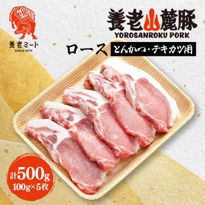養老山麓豚 ロース とんかつ・テキカツ用 500g(100g×5枚)