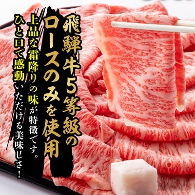 飛騨牛5等級ロース・すき焼きしゃぶしゃぶ用 800g