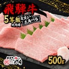 飛騨牛5等級　ミスジ・三角バラ　焼肉用　500g