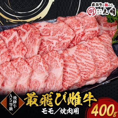 【最飛び雌牛】飛騨牛A5等級モモ焼き肉用　400g