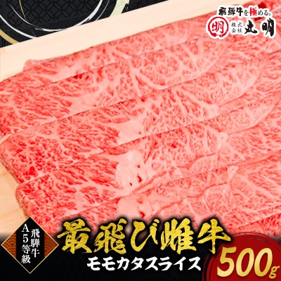 【最飛び雌牛】飛騨牛A5等級モモカタスライス　500g