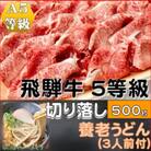 飛騨牛 5等級　切り落し　500g　養老うどん付(3人前)