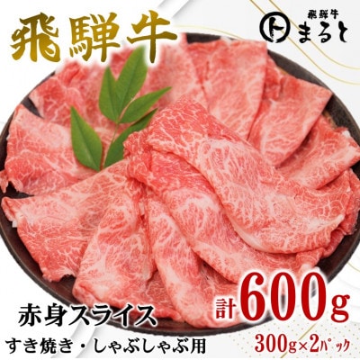 【飛騨牛】赤身スライス(すきやき・しゃぶしゃぶ用)300g×2パック
