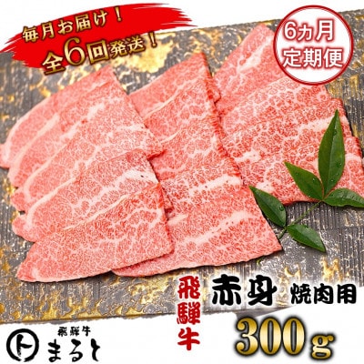 【毎月定期便】飛騨牛　赤身焼肉　300g全6回