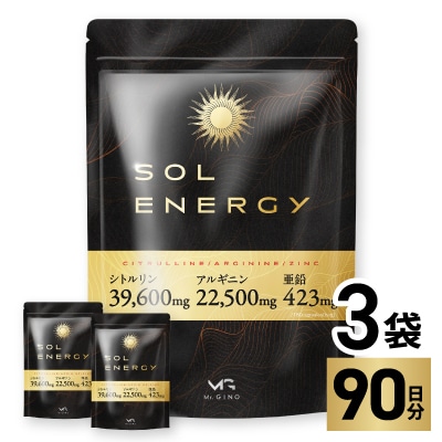 シトルリンサプリメント アルギニン 亜鉛 マカ配合 Mr.GINO ソルエナジー 3袋(3ヶ月分)