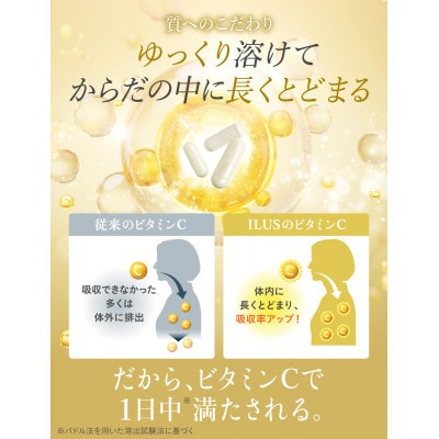 【毎月定期便】サプリ ILUS リポソームビタミンC配合 ビタミンC1000mg 30日90粒全4回