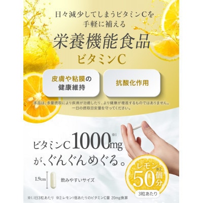 【毎月定期便】サプリ ILUS リポソームビタミンC配合ビタミンC1000mg　90日270粒全4回