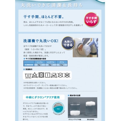消臭吸汗効果のあるベッドパッド　ブルー