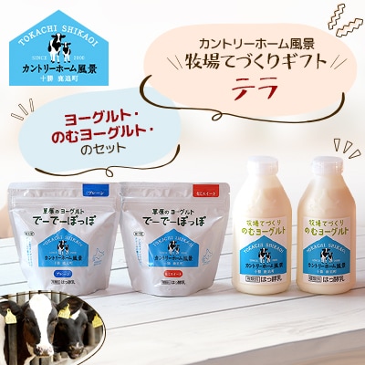 【カントリーホーム風景】牧場てづくりギフト「テラ」 ヨーグルト のむヨーグルト セット　3種合計4点