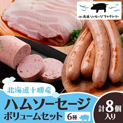 北海道十勝のハムソーセージボリュームセット 6種 8個入り(ソーセージ ハム ビアシンケン)