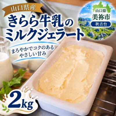 【秋吉台ジェラート】アイスクリーム ミルクジェラート バルクアイス 2kg