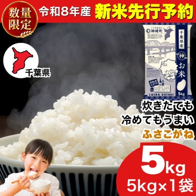 【新米先行予約】令和8年産 ふさこがね 5kg(5kg×1袋) 千葉県神崎町産 白米 9月上旬発送