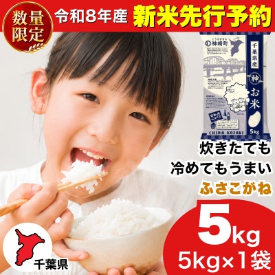 【新米先行予約】令和8年産 ふさこがね 5kg(5kg×1袋) 千葉県神崎町産 白米 9月上旬発送