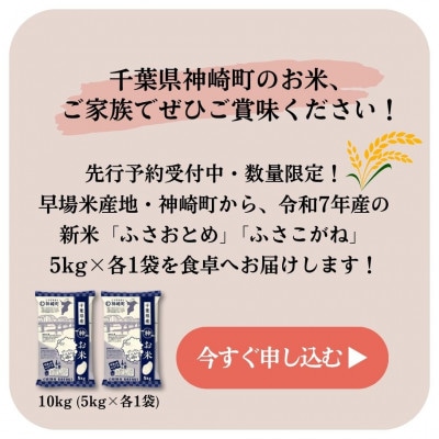 《先行予約・令和7年産 新米》千葉県神崎町産 ふさこがね 10kg(5kg×2袋)|9月以降順次発送