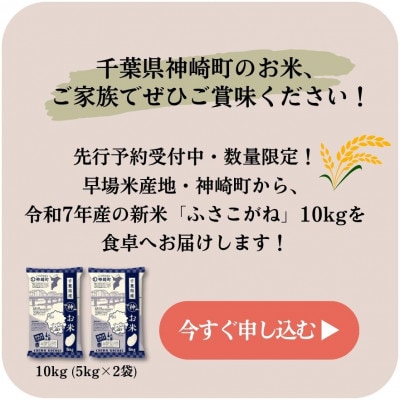 《 1月発送予定・令和7年産 新米 》千葉県神崎町産 ふさこがね・精米 10kg(5kg×2袋)