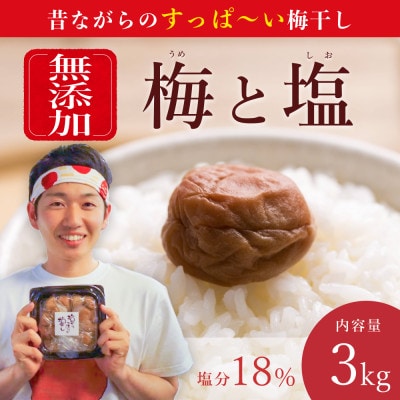 【常温保管可能】天日塩だけで漬けた無添加梅干し3kg　梅ボーイズ|南高梅