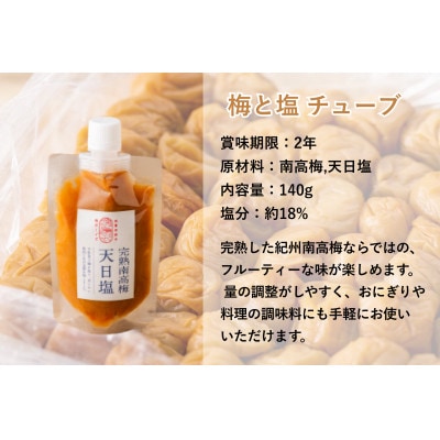 【梅ボーイズ】無添加 紀州南高梅の梅チューブ2本セット(塩・紫蘇)天日塩使用