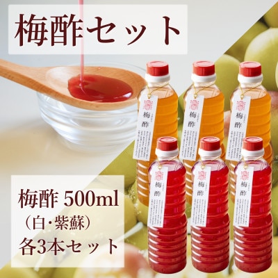 【梅ボーイズ】無添加 紀州南高梅の梅酢6本セット(白・紫蘇)天日塩使用