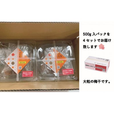 はちみつ漬梅干 ふっくら大粒4L以上2kg(500g×4)紀州南高梅 A級 蜜宝梅(R) 塩分約5%