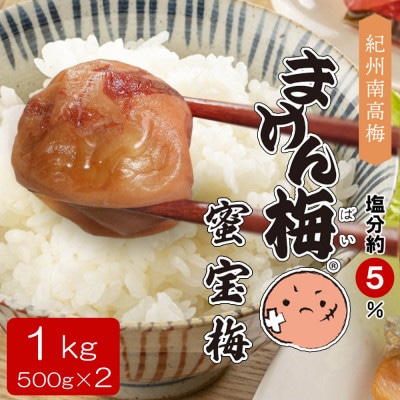 まけん梅(R) はちみつ漬 蜜宝梅 1kg(500g×2) 塩分約5% 紀州南高梅 ご家庭用 梅干し