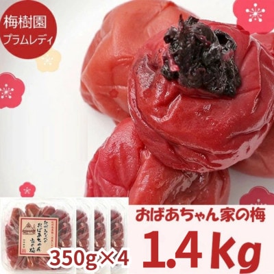 【家庭用】紀州みなべのおばあちゃん家の梅　1.4kg　南高梅　しょっぱ～い!!