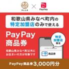 和歌山県みなべ町　PayPay商品券(3,000円分)※地域内の一部の加盟店のみで利用可