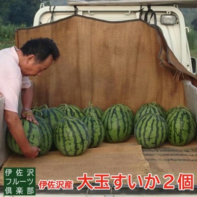 【2025年7月～8月発送分先行受付】伊佐沢フルーツ倶楽部の大玉すいか2玉_H099(R7)