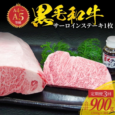 【定期便3回】A4～A5等級黒毛和牛サーロインステーキ1枚300gたれ付_S001-022-T03