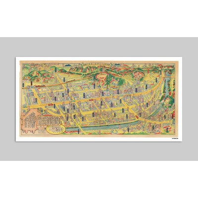 鹿沼市全景商工業案内絵図 ポスター1本