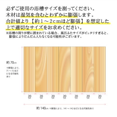 国産ひのき 風呂ふた 70×20×1.5cm  7枚セット
